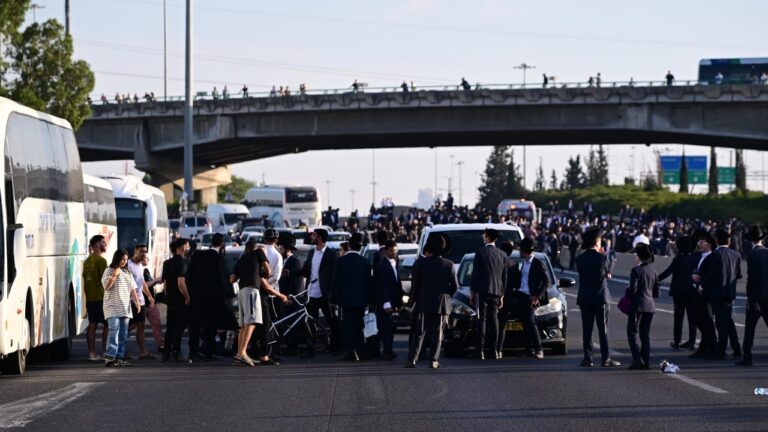 WATCH: Haredi protesters block Highway 4 near Bnei Brak